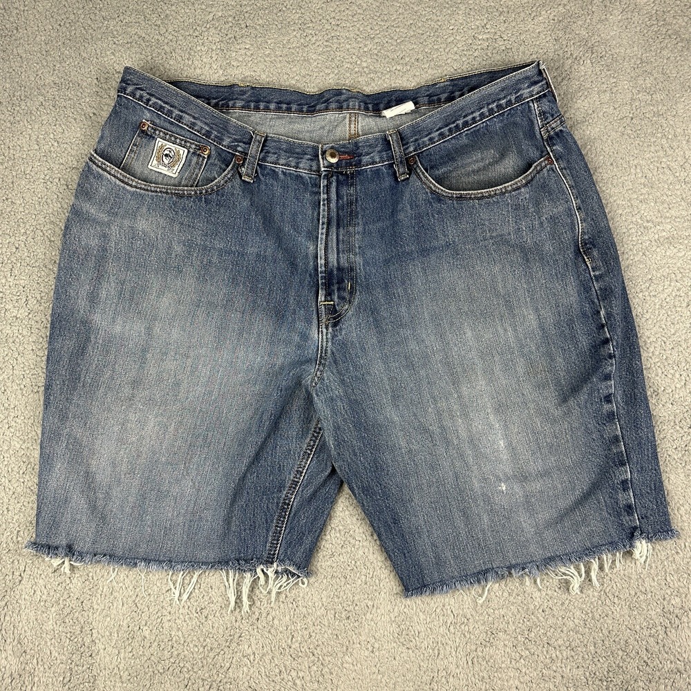 Cinch Denim Shorts Mens 42 Blue Distressed Cutoff Jorts 9" Western Cowboy Wear